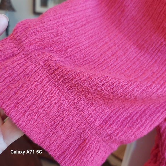 Pilcro Anthropologie Ruffle Puff Sleeve Pink Rose Sz M - Picture 14 of 16